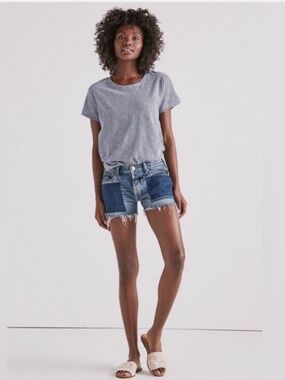 Lucky Brand Patchwork Denim Jean Shorts in Blue